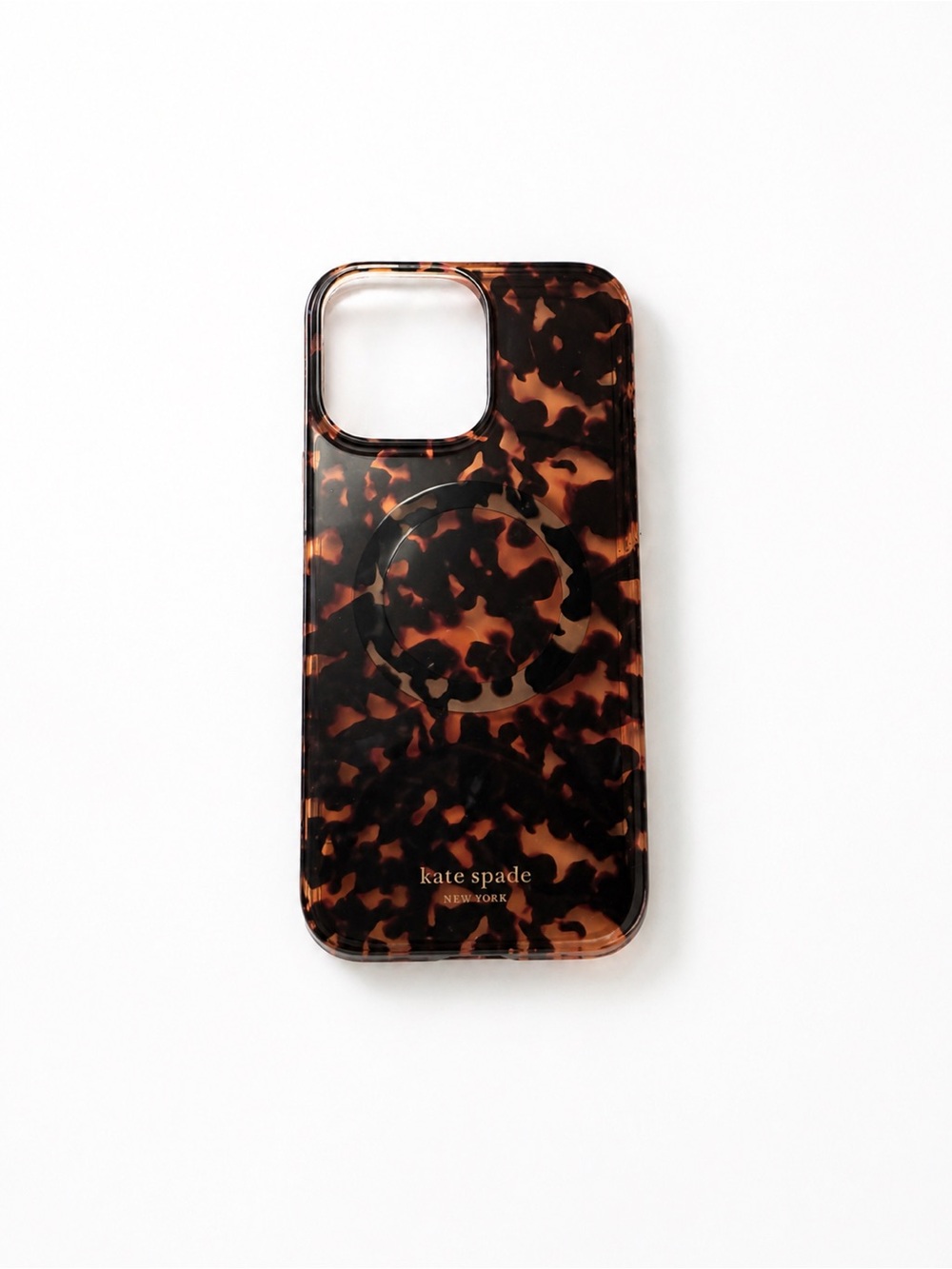 kate spade Tortoiseshell Pattern Phone Case in Brown and Black